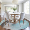 Piper Looms Chantille Abstract ACN1987 Teal Machine Washable Area Rug Round Lifestyle Image Feature