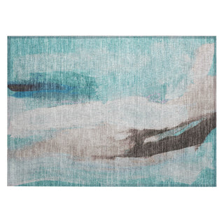 Piper Looms Chantille Abstract ACN1987 Teal Machine Washable Area Rug Scatter Main Image