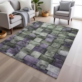 Piper Looms Chantille Stripes ACN1988 Sage Machine Washable Area Rug Lifestyle Image Feature