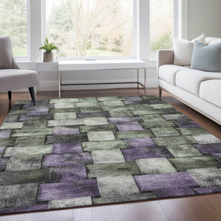 Piper Looms Chantille Stripes ACN1988 Sage Machine Washable Area Rug Lifestyle Image Feature