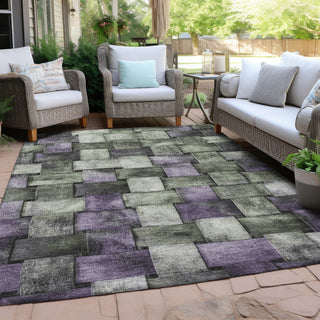 Piper Looms Chantille Stripes ACN1988 Sage Machine Washable Area Rug Outdoor Lifestyle Image Feature