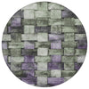 Piper Looms Chantille Stripes ACN1988 Sage Machine Washable Area Rug Round Main Image