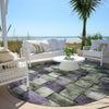 Piper Looms Chantille Stripes ACN1988 Sage Machine Washable Area Rug Round Outdoor Lifestyle Image Feature