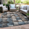 Piper Looms Chantille Stripes ACN1988 Taupe Machine Washable Area Rug Outdoor Lifestyle Image Feature
