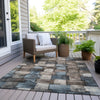 Piper Looms Chantille Stripes ACN1988 Taupe Machine Washable Area Rug Outdoor Lifestyle Image Feature