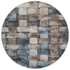 Piper Looms Chantille Stripes ACN1988 Taupe Machine Washable Area Rug Round Main Image