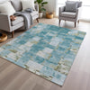 Piper Looms Chantille Stripes ACN1988 Teal Machine Washable Area Rug Lifestyle Image Feature
