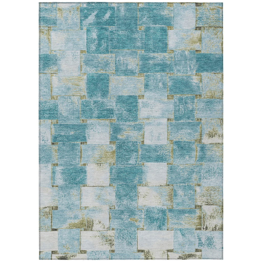 Piper Looms Chantille Stripes ACN1988 Teal Machine Washable Area Rug main image