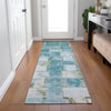 Piper Looms Chantille Stripes ACN1988 Teal Machine Washable Area Rug Runner Lifestyle Image Feature
