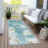 Piper Looms Chantille Stripes ACN1988 Teal Machine Washable Area Rug Runner Outdoor Lifestyle Image Feature
