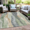 Piper Looms Chantille Waves ACN1989 Aloe Machine Washable Area Rug Outdoor Lifestyle Image Feature