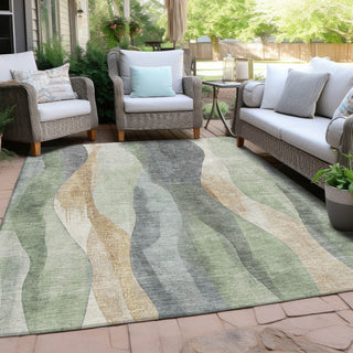 Piper Looms Chantille Waves ACN1989 Aloe Machine Washable Area Rug Outdoor Lifestyle Image Feature