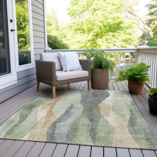 Piper Looms Chantille Waves ACN1989 Aloe Machine Washable Area Rug Outdoor Lifestyle Image Feature