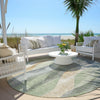 Piper Looms Chantille Waves ACN1989 Aloe Machine Washable Area Rug Round Outdoor Lifestyle Image Feature
