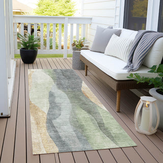 Piper Looms Chantille Waves ACN1989 Aloe Machine Washable Area Rug Runner Outdoor Lifestyle Image Feature