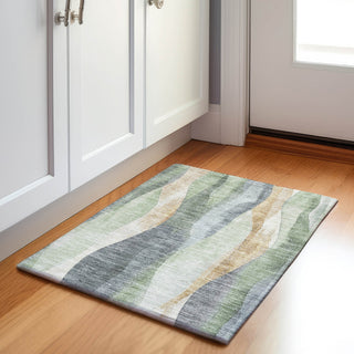 Piper Looms Chantille Waves ACN1989 Aloe Machine Washable Area Rug Scatter Lifestyle Image Feature