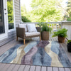 Piper Looms Chantille Waves ACN1989 Denim Machine Washable Area Rug Outdoor Lifestyle Image Feature