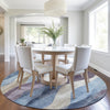 Piper Looms Chantille Waves ACN1989 Denim Machine Washable Area Rug Round Lifestyle Image Feature