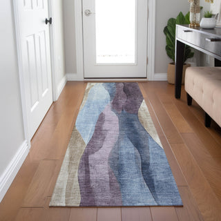 Piper Looms Chantille Waves ACN1989 Denim Machine Washable Area Rug Runner Lifestyle Image Feature