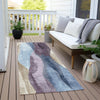 Piper Looms Chantille Waves ACN1989 Denim Machine Washable Area Rug Runner Outdoor Lifestyle Image Feature