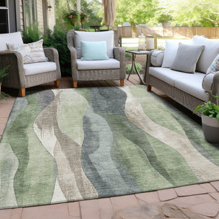 Piper Looms Chantille Waves ACN1989 Fern Machine Washable Area Rug Outdoor Lifestyle Image Feature