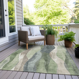 Piper Looms Chantille Waves ACN1989 Fern Machine Washable Area Rug Outdoor Lifestyle Image Feature