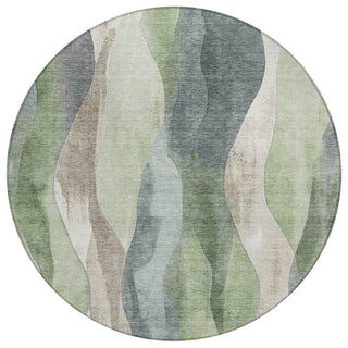 Piper Looms Chantille Waves ACN1989 Fern Machine Washable Area Rug Round Main Image