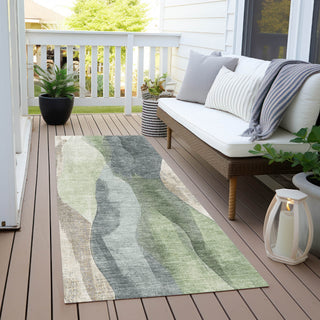 Piper Looms Chantille Waves ACN1989 Fern Machine Washable Area Rug Runner Outdoor Lifestyle Image Feature