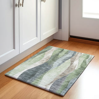 Piper Looms Chantille Waves ACN1989 Fern Machine Washable Area Rug Scatter Lifestyle Image Feature