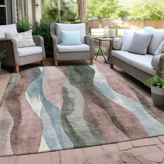Piper Looms Chantille Waves ACN1989 Salmon Machine Washable Area Rug Outdoor Lifestyle Image Feature