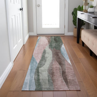 Piper Looms Chantille Waves ACN1989 Salmon Machine Washable Area Rug Runner Lifestyle Image Feature