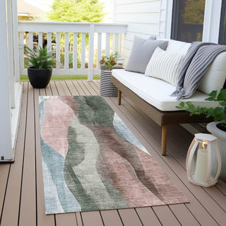 Piper Looms Chantille Waves ACN1989 Salmon Machine Washable Area Rug Runner Outdoor Lifestyle Image Feature