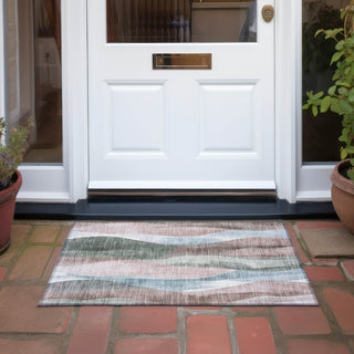 Piper Looms Chantille Waves ACN1989 Salmon Machine Washable Area Rug Scatter Outdoor Lifestyle Image Feature