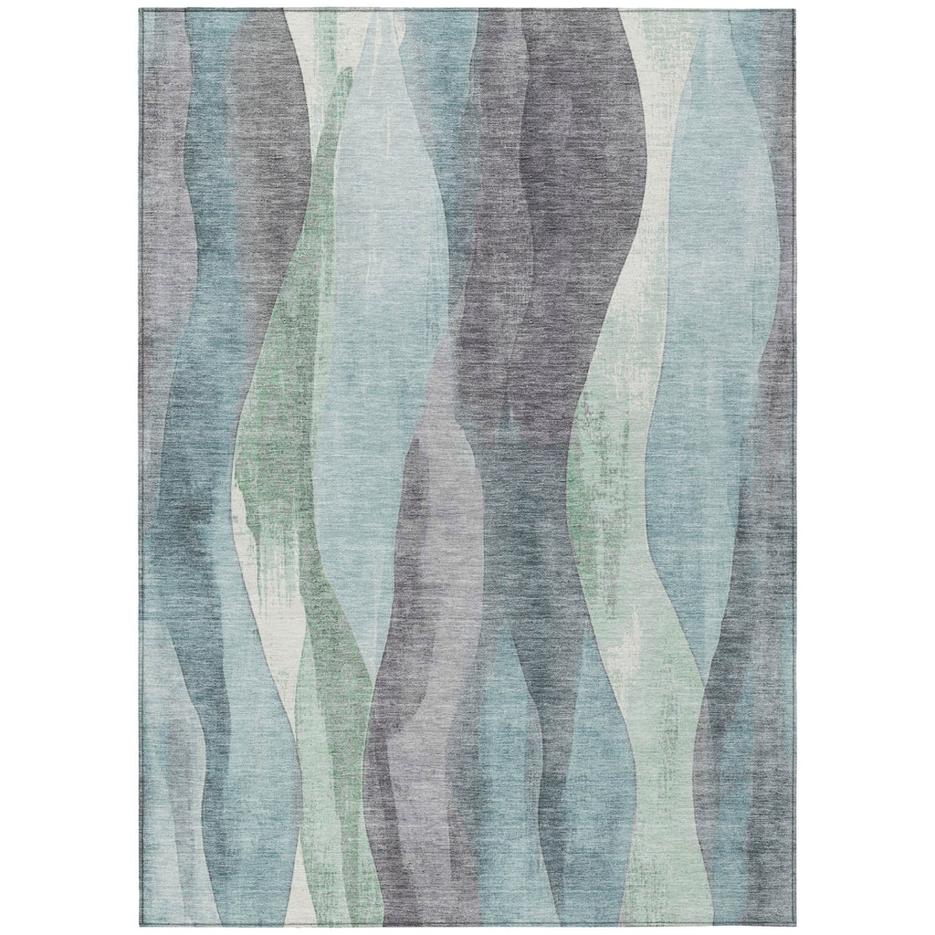Piper Looms Chantille Waves ACN1989 Teal Machine Washable Area Rug main image