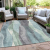 Piper Looms Chantille Waves ACN1989 Teal Machine Washable Area Rug Outdoor Lifestyle Image Feature