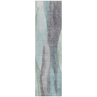 Piper Looms Chantille Waves ACN1989 Teal Machine Washable Area Rug Runner Main Image
