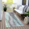 Piper Looms Chantille Waves ACN1989 Teal Machine Washable Area Rug Runner Outdoor Lifestyle Image Feature