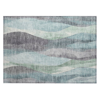 Piper Looms Chantille Waves ACN1989 Teal Machine Washable Area Rug Scatter Main Image