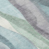 Piper Looms Chantille Waves ACN1989 Teal Machine Washable Area Rug Swatch Image