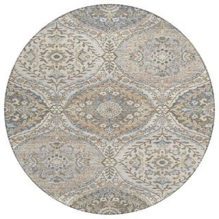 Piper Looms Chantille Panels ACN1990 Beige Machine Washable Area Rug Round Main Image
