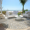 Piper Looms Chantille Panels ACN1990 Beige Machine Washable Area Rug Round Outdoor Lifestyle Image Feature