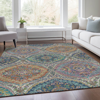 Piper Looms Chantille Panels ACN1990 Blue Machine Washable Area Rug Lifestyle Image Feature