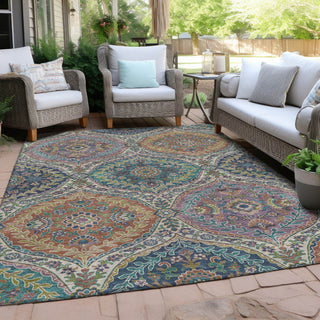 Piper Looms Chantille Panels ACN1990 Blue Machine Washable Area Rug Outdoor Lifestyle Image Feature