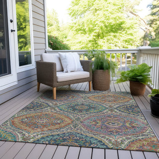 Piper Looms Chantille Panels ACN1990 Blue Machine Washable Area Rug Outdoor Lifestyle Image Feature