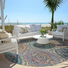 Piper Looms Chantille Panels ACN1990 Blue Machine Washable Area Rug Round Outdoor Lifestyle Image Feature