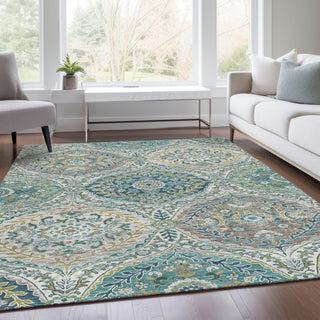 Piper Looms Chantille Panels ACN1990 Teal Machine Washable Area Rug Lifestyle Image Feature