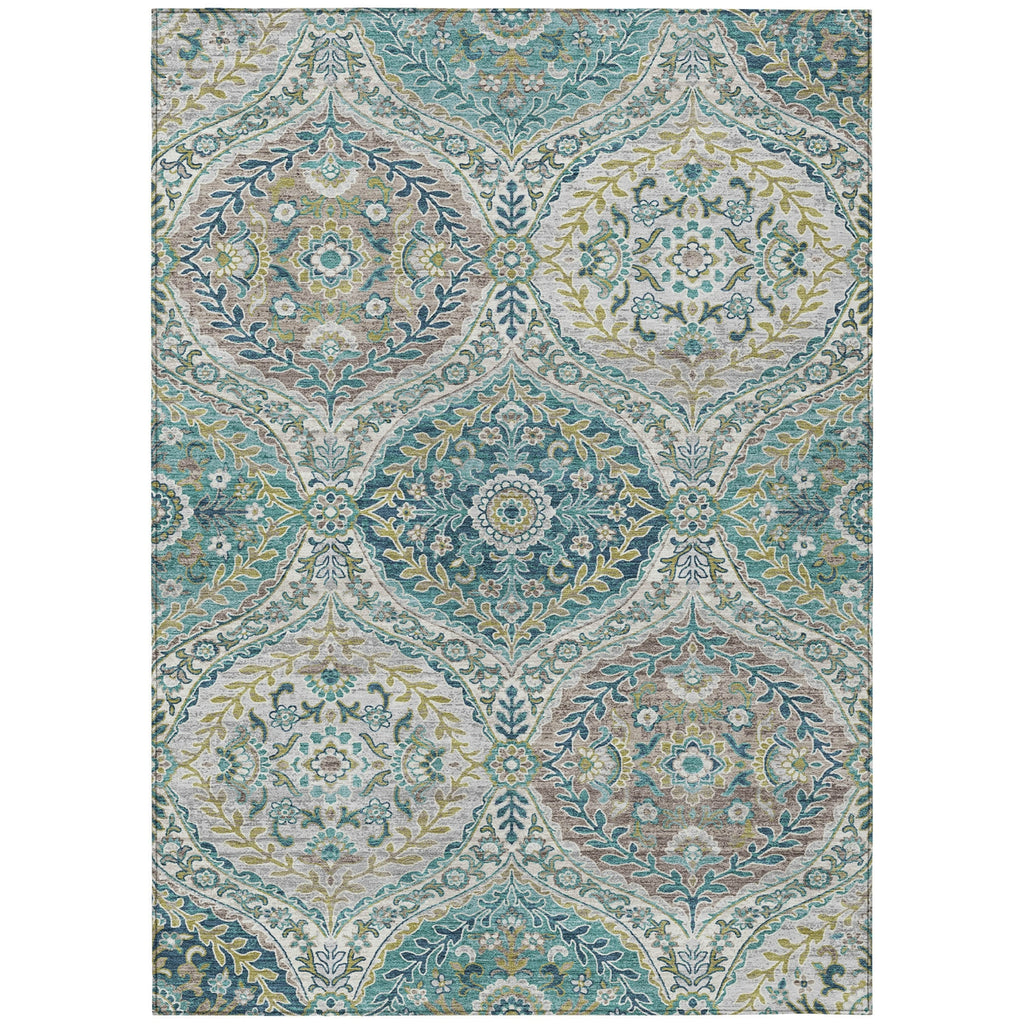 Piper Looms Chantille Panels ACN1990 Teal Machine Washable Area Rug main image