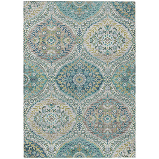 Piper Looms Chantille Panels ACN1990 Teal Machine Washable Area Rug main image