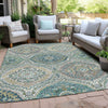 Piper Looms Chantille Panels ACN1990 Teal Machine Washable Area Rug Outdoor Lifestyle Image Feature
