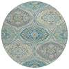 Piper Looms Chantille Panels ACN1990 Teal Machine Washable Area Rug Round Main Image